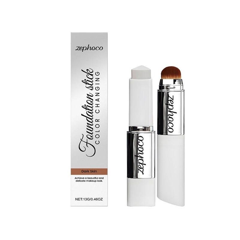 2-in-1 Color-Changing Foundation Stick - Lightweight, Moisturizing, Brightening, Skin-Nourishing, Matte, and Sheer - Suitable for Oily and Dry Skin - ZP-A05-0038